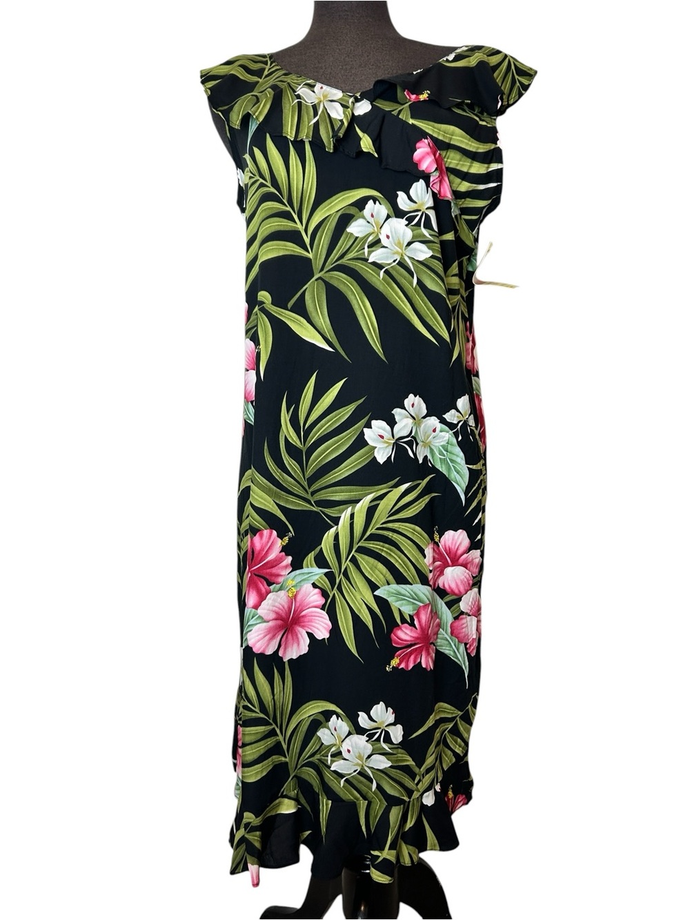 Shannon Marie Hawaii – Floral Palm Leaf Dress Size Large, NWT